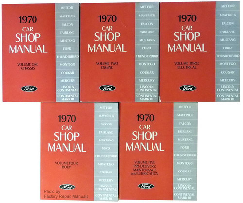 1970 Ford Car Shop Manual Volume 1, 2, 3, 4, 5
