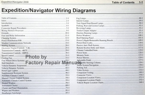 Wiring Diagrams Ford Lincoln 2008 Expedition, Navigator Table of Contents