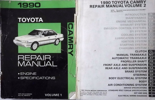 1990 Toyota Camry Repair Manual Volume 1, 2