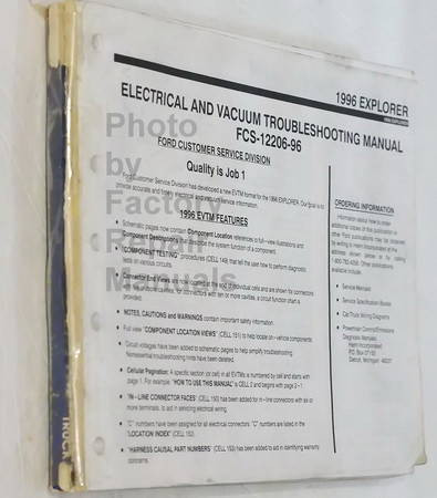 Ford 1996 Explorer Electrical Vacuum & Troubleshooting Manual Spine View