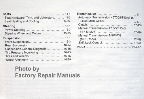 2013 GM Chevrolet Sonic T/Car Service Manual Table of Contents 1