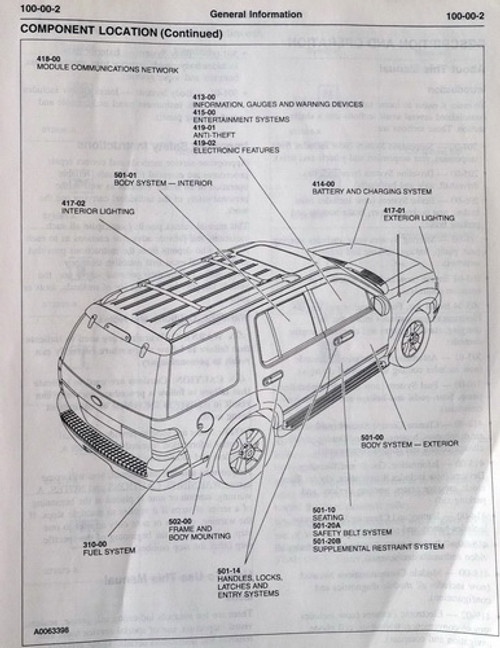 2004 Ford Explorer Mountaineer Workshop Manual Sections Illustration 2