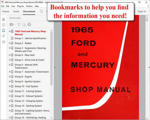 1965 Ford and Mercury Shop Manual