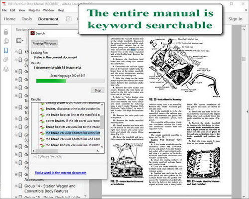 1961 Ford Thunderbird Shop Manual USB