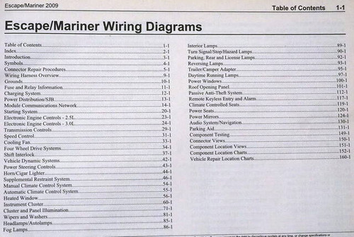 2009 Ford Escape, Mercury Mariner Wiring Diagrams