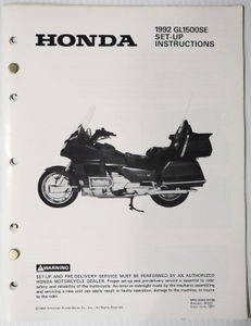 1992 GL1500 SE Gold Wing Original Set-Up Instructions Manual w/ Wiring Diagrams
