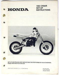 1994 CR80R Set-Up Instructions Manual CR80 CR 80R Original w/ Wiring Diagram