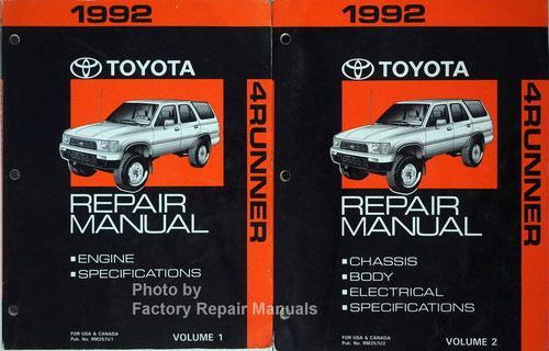 1992 Toyota 4Runner Repair Manual Volume 1 and 2