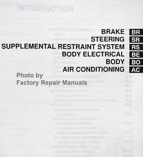 1997 Toyota 4Runner Repair Manual Table of Contents 2