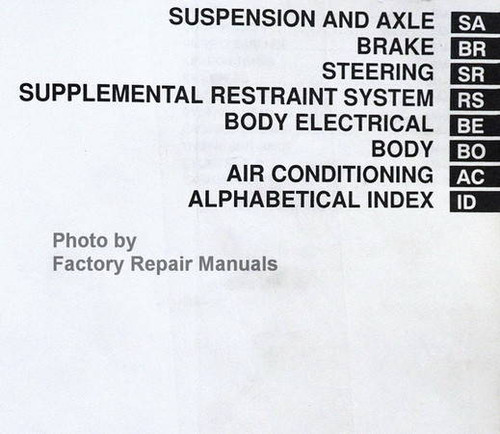 2000 Toyota Tundra Repair Manual Table of Contents 3