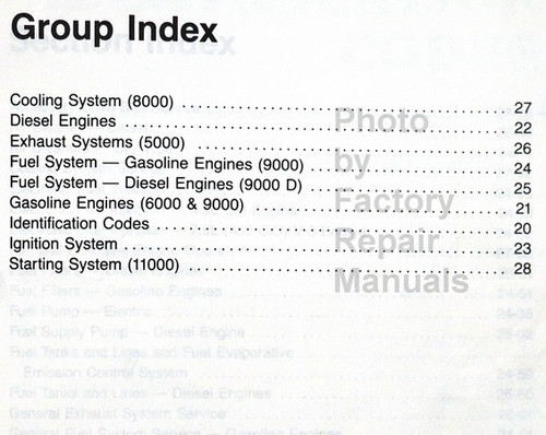 1989 Ford Light Duty Truck, F150, F250, F350, F-Super Duty, Econoline, Bronco Shop Manual Table of Contents 3
