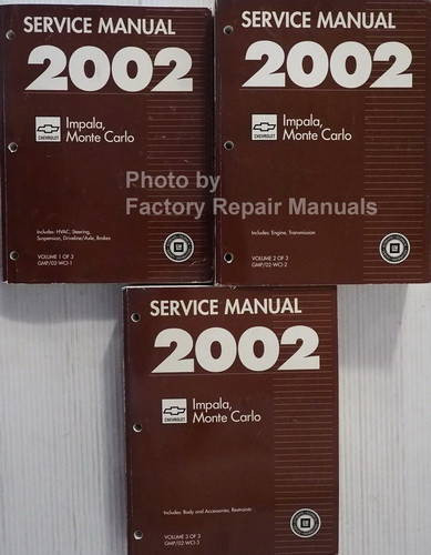Service Manual 2002 Chevrolet Impala Monte Carlo Volume 1, 2, 3