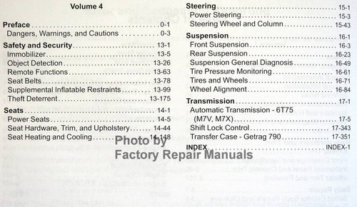 2013 Buick Enclave Chevrolet Traverse GMC Acadia Service Manual Table of Contents 2