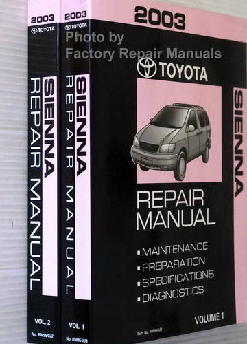 2003 Toyota Sienna Repair Manuals Spine View