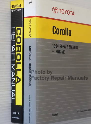 1994 Toyota Corolla Repair Manuals Spine View