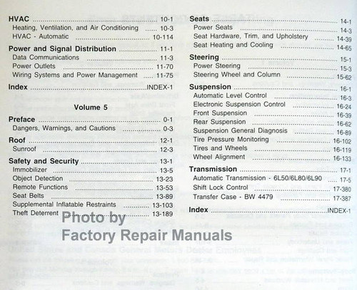2009 Cadillac STS and STS-V Service Manual Table of Contents 2