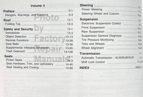 2009 Cadillac XLR/XLR-V Service Manual Table of Contents 2