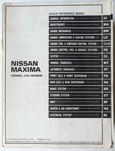 1990 Nissan Maxima Service Manual 
