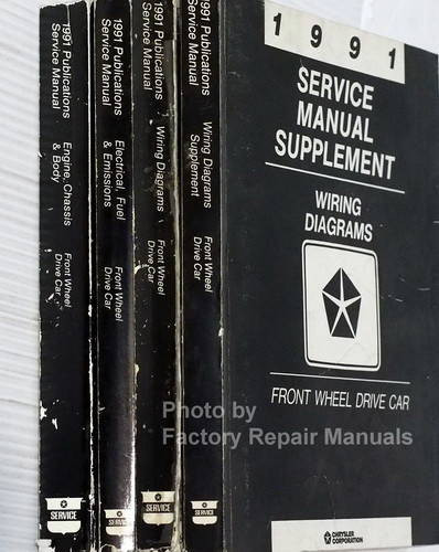 1991 Service Manual Front Wheel Drive Car Volume 1, 2, 3, 4 Spine View