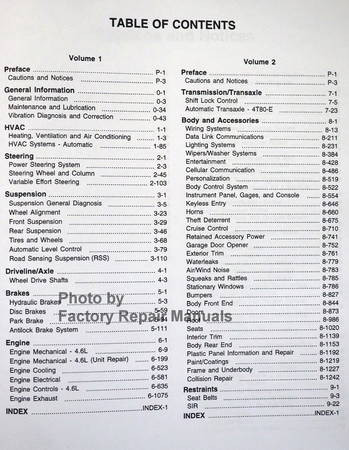 Cadillac Eldorado 2002 Service Manual Table of Contents