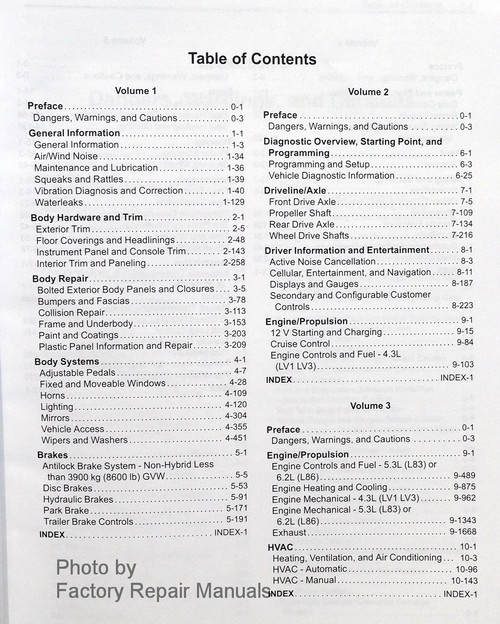 2014 Silverado, Sierra, Sierra Denali Service Manuals GM CERPU Platform Table of Contents 1