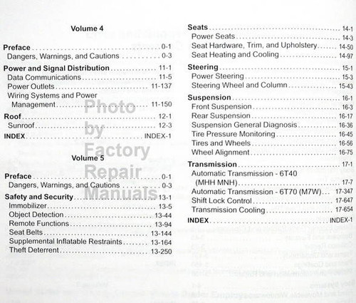 2014 Chevy Malibu Service Manual Table of Contents 2