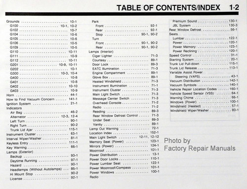 1991 Lincoln Continental Electrical and Vacuum Troubleshooting Manual Page Two
