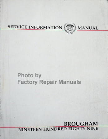 1989 Cadillac Brougham Service Manual