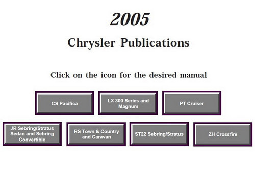 2005 Chrysler CS, LX, PT, JR, RS, ST22, ZH Service Publications