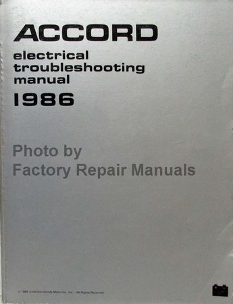 Honda Accord Service Manual 1986 Electrical Troubleshooting Manual