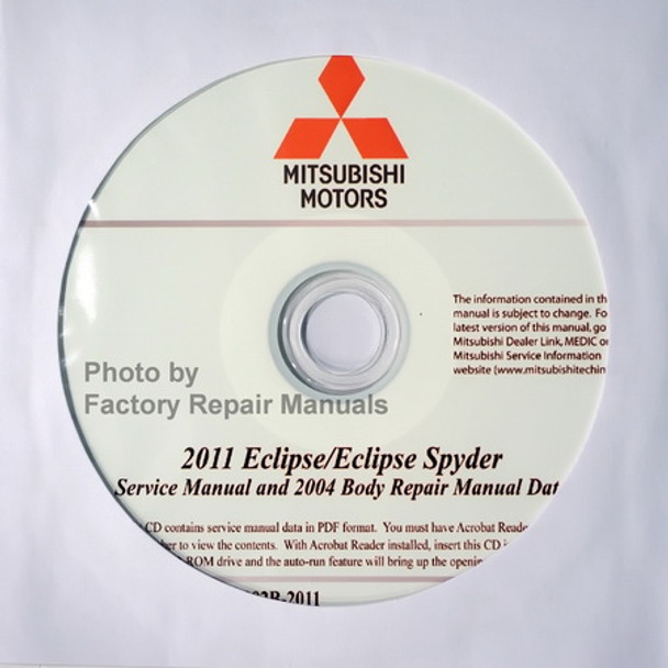 2011 Mitsubishi Eclipse, Spyder Service Manual CD