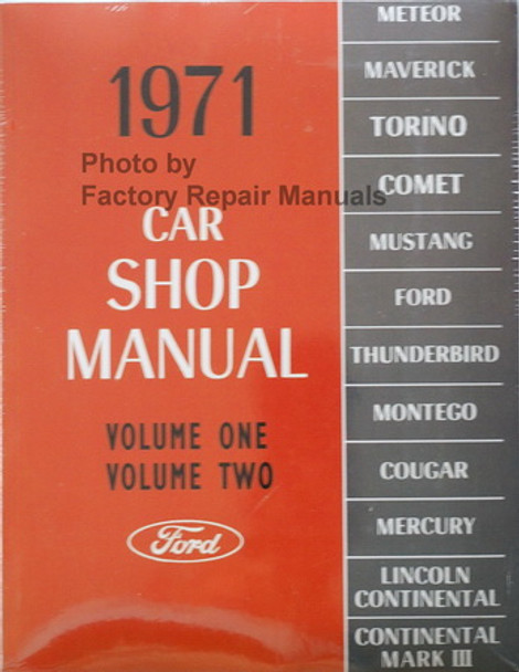 1971 Ford Lincoln Mercury Car Shop Manual Volume 1, 2, 3, 4, 5