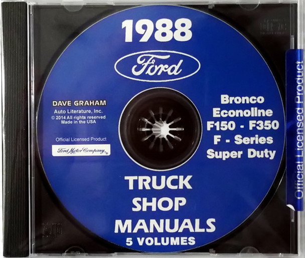 1988 Ford Bronco Econoline F150 - F350 Truck Shop Manuals 5 Volumes