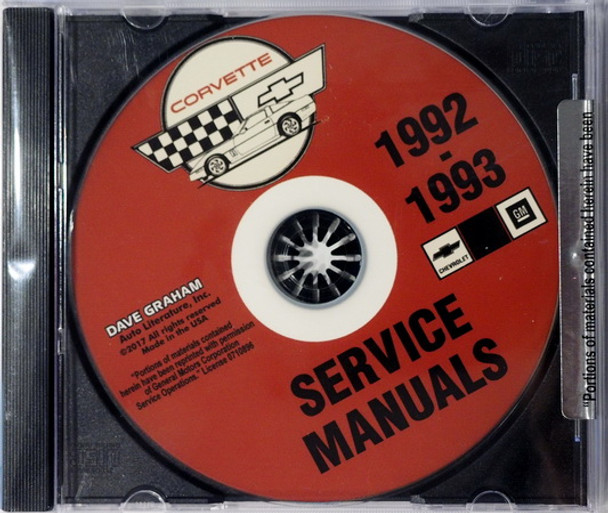 1992 1993 Corvette Service Manuals on CD