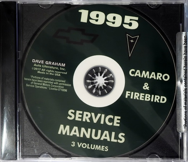 1995 Service Manual F Platform Chevrolet Camaro Pontiac Firebird Volume 1, 2 on CD