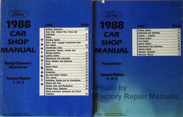 1987 Ford Taurus Mercury Sable Shop Manual Volume 1, 2