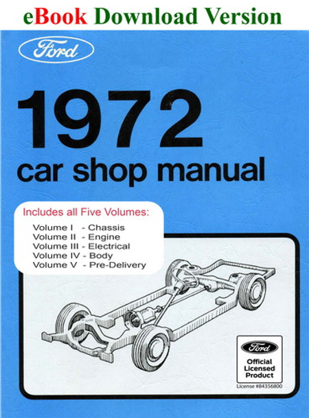 1972 Ford Lincoln Mercury Car Shop Manual Volume 1, 2, 3, 4, 5 eBook Download