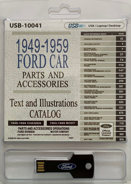 1949-1959 Ford Car Parts and Accessory Text and Illustration Catalog on USB