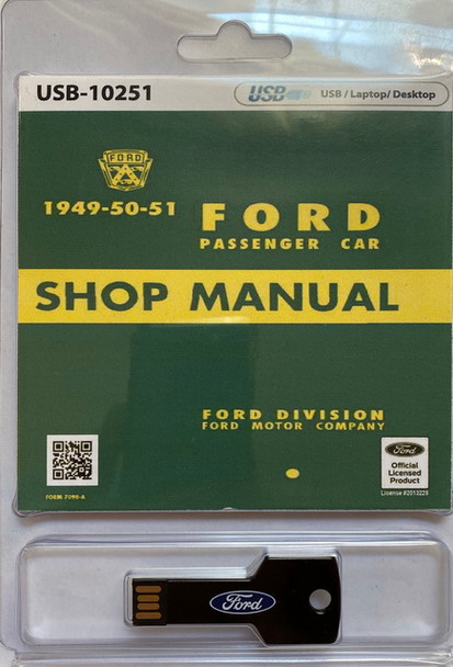 1949 1950 1951 Ford Passenger Car Shop Manual on USB