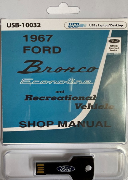 1967 Ford Bronco, Econoline, Club Wagon & Recreational Vehicle Shop Manual on USB