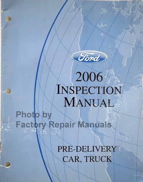 2006 Ford Lincoln Mercury Car Truck Pre-Delivery and Inspection Manual 