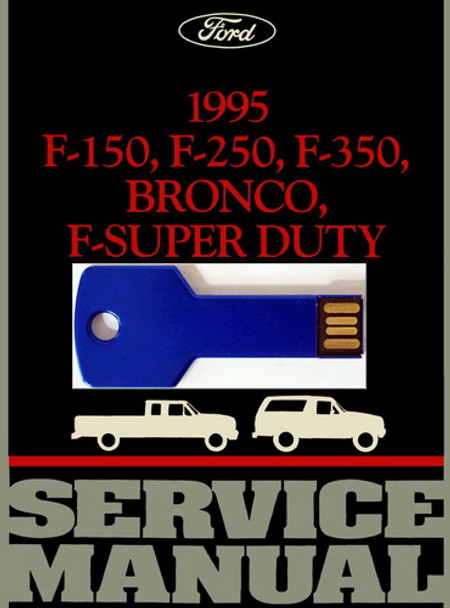 1995 Ford F150 F250 F350 Truck F-Super Duty Bronco Service Manual 3 Volumes on USB