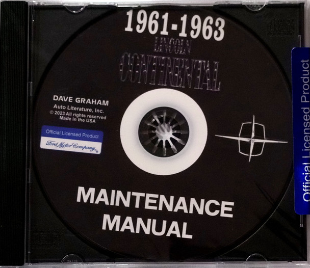 1961-1963 Lincoln Continental Maintenance Manual