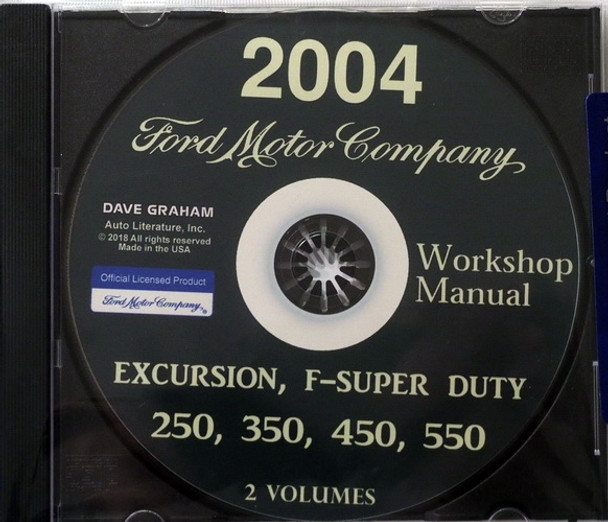 2004 Ford F250, F350, F450, F550 Excursion Workshop Manual on CD