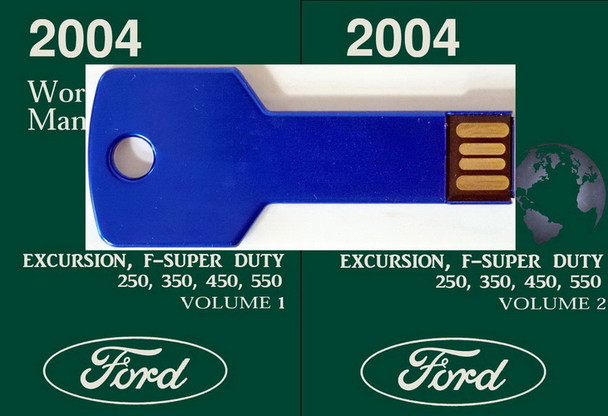 2004 Ford F250, F350, F450, F550 Excursion Workshop Manual on USB