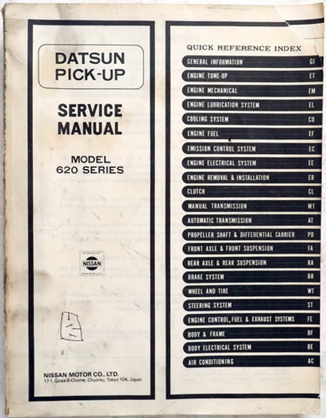 1979 Datsun Pick-up Service Manual 620 Series