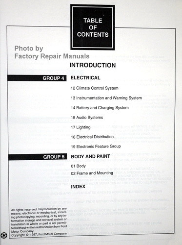 1998 FORD ESCORT SERVICE MANUAL visual data 4