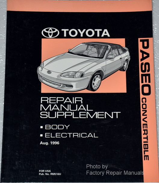 1997 Toyota Paseo Convertible Repair Manual Supplement