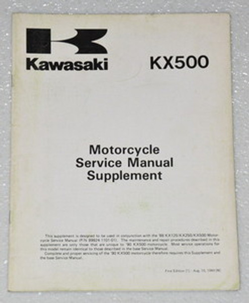 1990 Kawasaki KX500 Motorcycle Service Manual Supplement