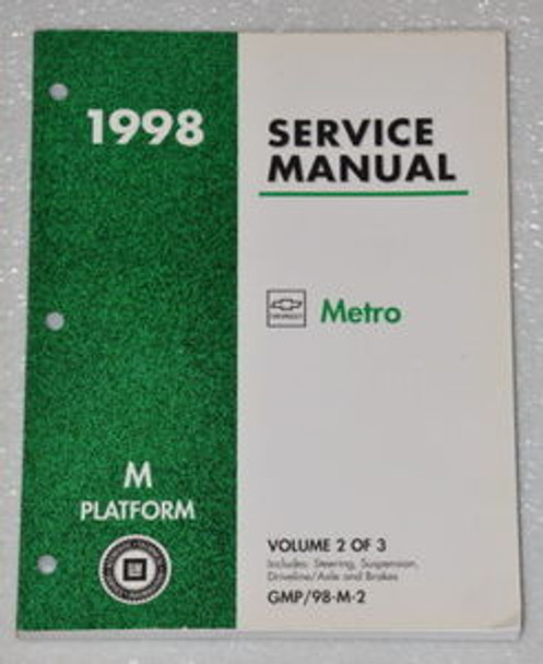 1998 Chevrolet Geo Metro Factory Shop Service Manual - Volume 2 Chassis